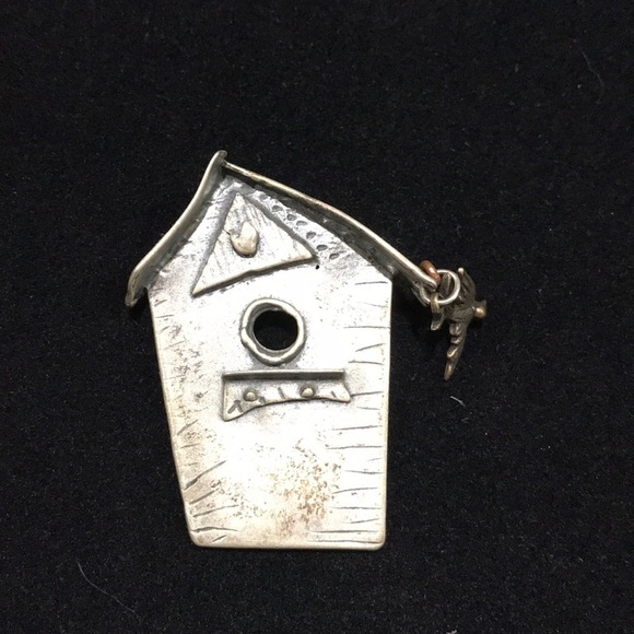 Vintage Klein Birdhouse w/ Bird Brooch - Picture 1 of 6